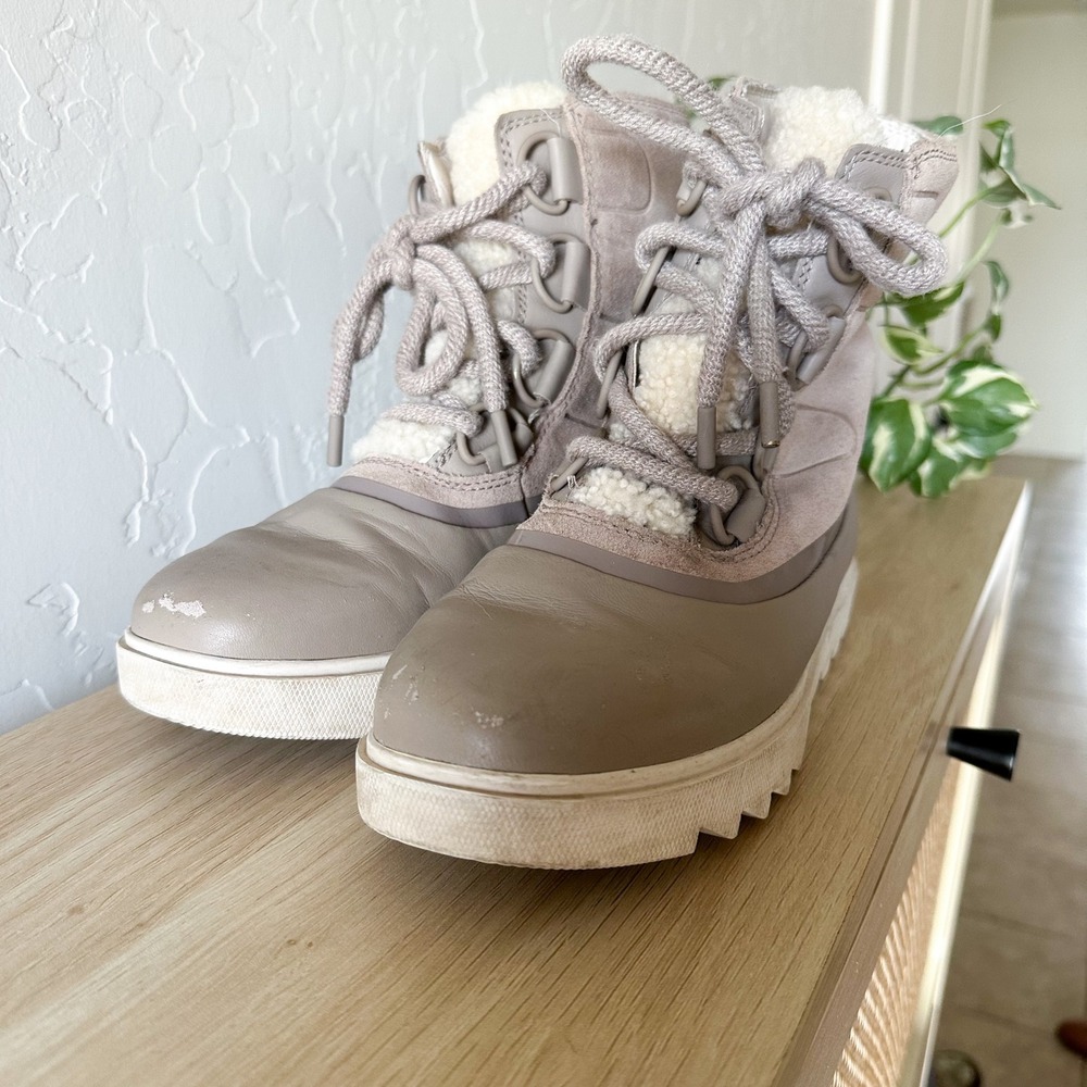 Sorel | Joan of Arctic Next Lite Waterproof Snow Winter Boot, Omega Taupe / Fawn - Picture 3 of 6